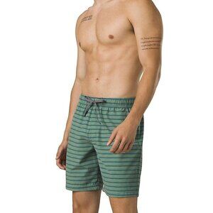 PrAna Metric E-Waist Zip Swim Trunks Large Cove Stripe 8” inseam MSRP $69